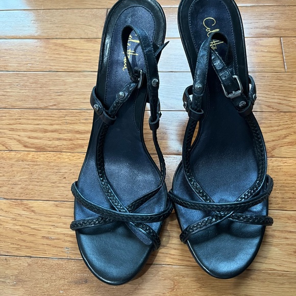 Cole Haan Shoes - Cole Haan Black Strappy Leather Heeled Sandals